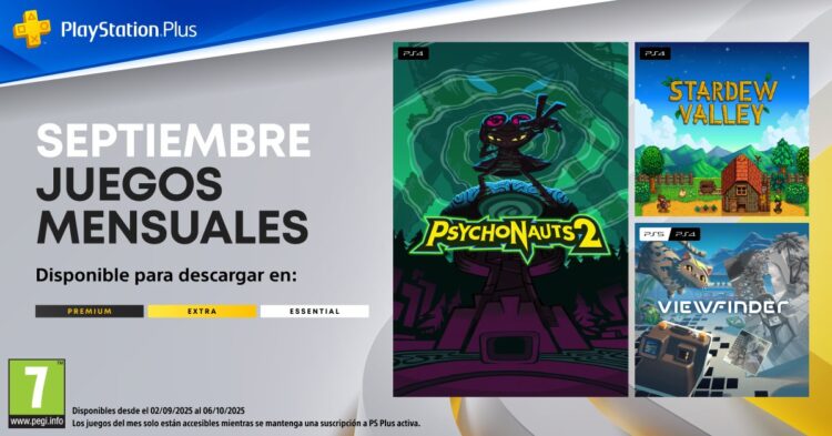 Anunciados los Juegos de PS Plus Essential de septiembre: Psychonauts 2, Stardew Valley y Viewfinder