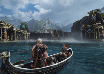 kratos con atreus en la serie de god of war