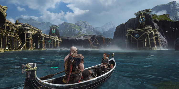 kratos con atreus en la serie de god of war