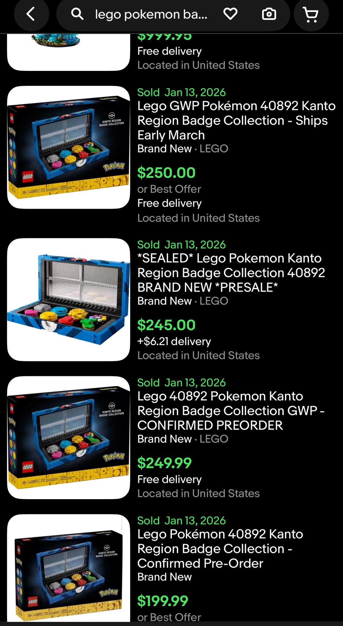 set de medallas de Kanto de LEGO Pokémon