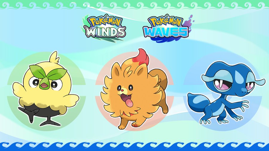 iniciales de Pokémon Viento y Oleaje