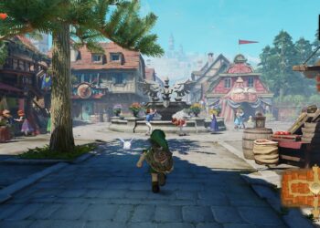 Link recorre la Ciudadela de Hyrule en el remake de Ocarina of Time para Switch 2