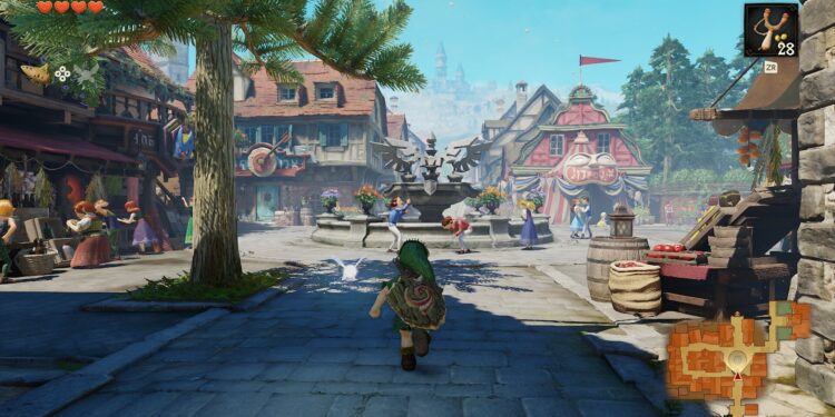 Link recorre la Ciudadela de Hyrule en el remake de Ocarina of Time para Switch 2