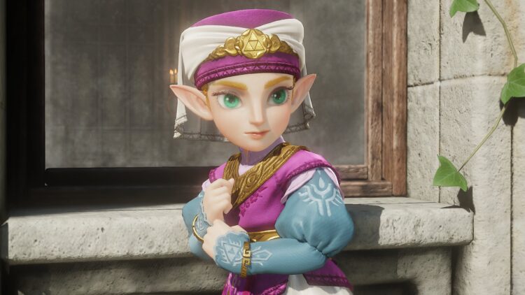 La princesa Zelda niña en el castillo de Hyrule en el remake de Ocarina of Time para Switch 2
