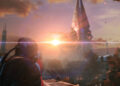 Comandante Shepard contempla el atardecer en Mass Effect