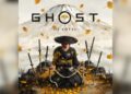 Atsu, protagonista de Ghost of Yōtei, sentada ante el monte Yōtei rodeada de katanas